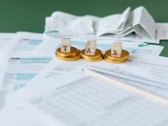 Taxpayer filling out IRS Form 843
