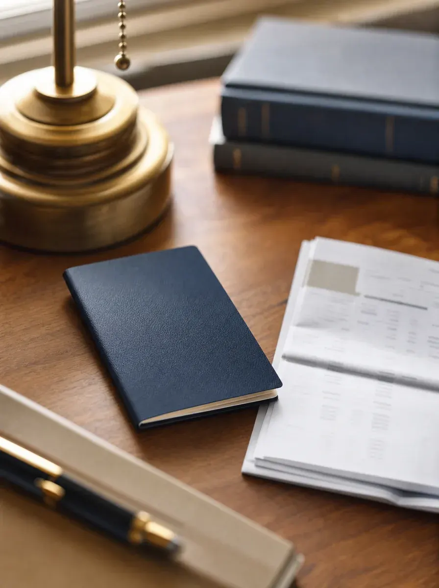 A passport and foreign account statements arranged on a warm desk — U.S. reporting obligations that follow you worldwide