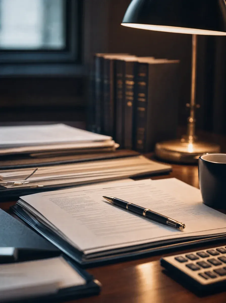 Business account records under careful review in warm lamp light — trust fund penalty defense