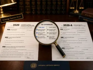 magnifying glass examining a tax form for audit proofing