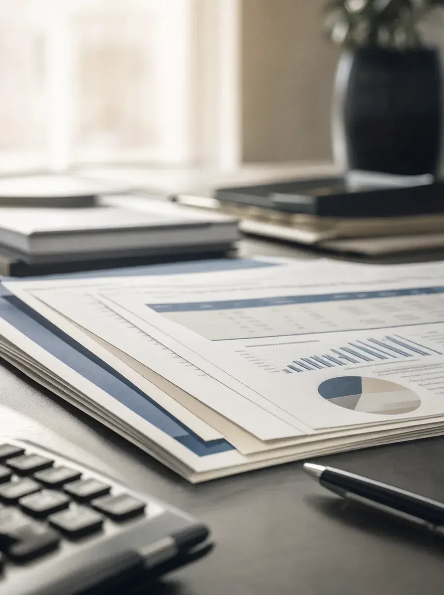 Foreign investment fund statements fanned on a desk with a calculator — PFIC analysis