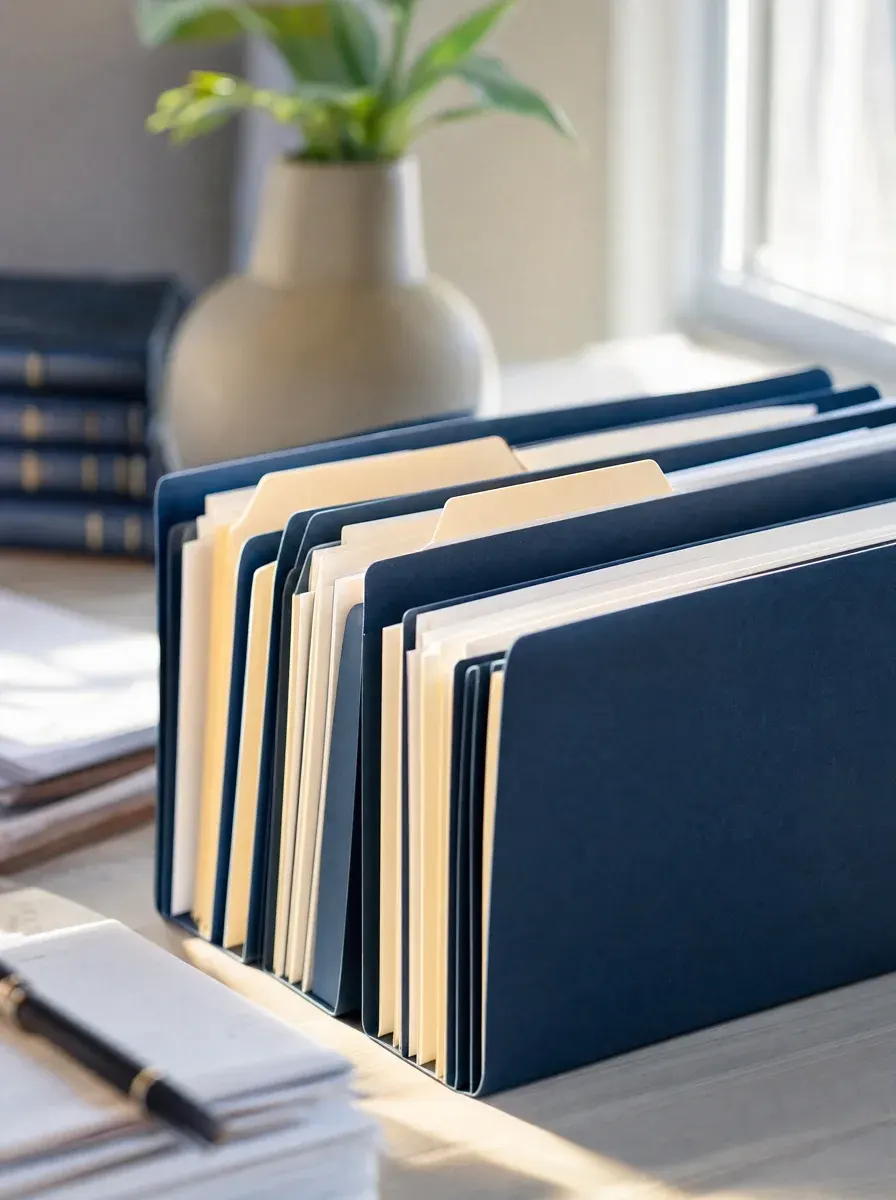 Employment and payroll records organized in labeled folders — EDD audit preparation